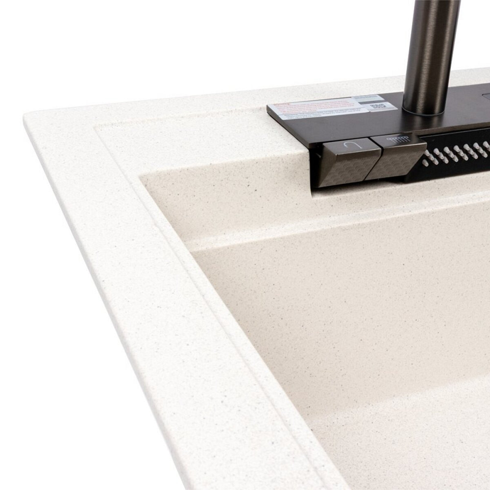 VALESO Гранітна мийка VALESO ATRUM 7950 матова Біла в крапку Коломия - фото 15