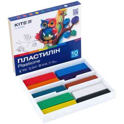 Пластилін Kite Classic 10 кольорів, 200 г (K-084) Вінниця