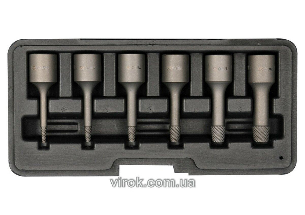 Набір екстракторів YATO : квадрат 3/8". Ø= 2-10 мм, для гвинтів 8660 HRC 49-52. 6 Од. [50] Одеса - фото 1