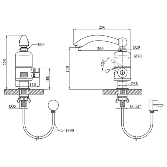 Проточный водонагреватель WEZER SDR-D05Т белый Киев