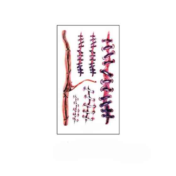 Тату наклейки рани для Хелловіну 10 на 6 см червоний Київ