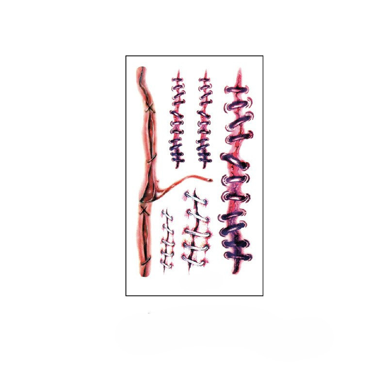 Тату наклейки рани для Хелловіну 10 на 6 см червоний Київ - фото 1