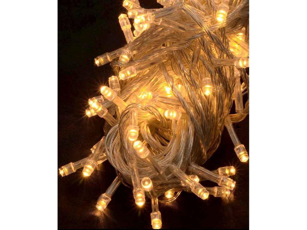 Гірлянда 100LED теплий білий 6м прозорий провід 1110-07 ТМ КИТАЙ Київ - фото 1