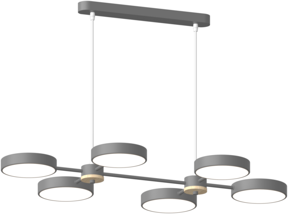 SIRIUS Люстра підвісна світлодіодна Sirius B X13284/6 GREY+WOOD сіра Киев - изображение 3