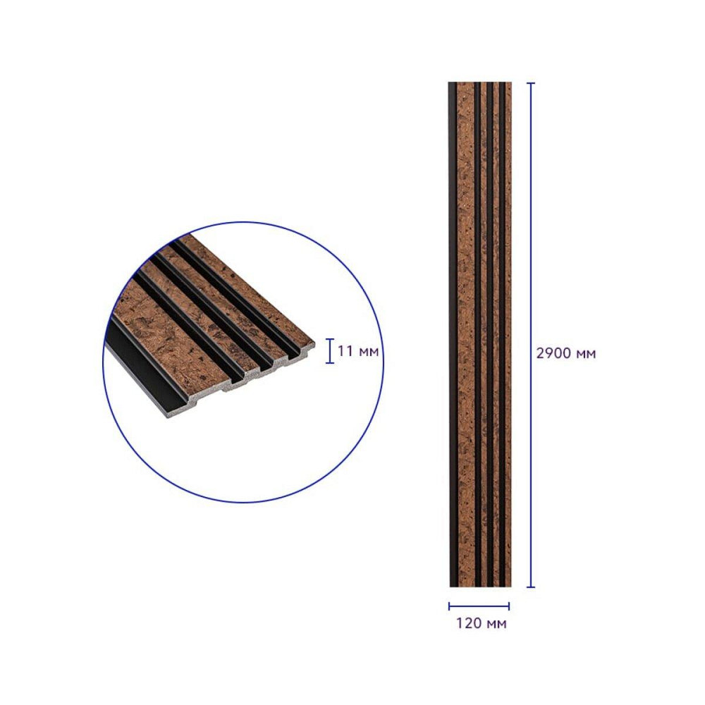 Рейка декоративная PS 2900х118х11мм Коричневый с золотыми вкраплениями SW-00002140- Днепр - изображение 3