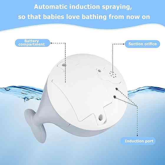 Іграшка для ванни Кит 107A світло LED фонтан бризкалка для купання дитяча водна іграшка фонтанчик Київ