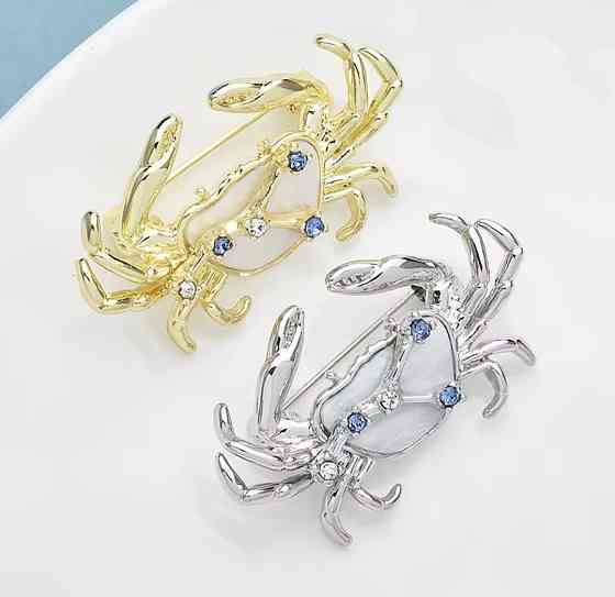 Брошка знак зодіаку "Рак" Золотистий Сміла