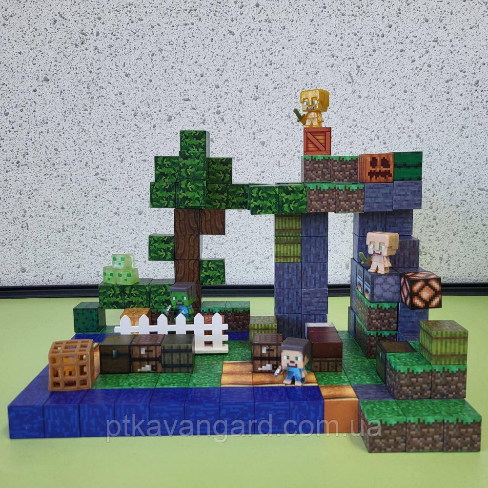 Магнітний конструктор Minecraft 203 магнітних блоків + 6 фігурок Dream World LZCK 085 Хмельницький - фото 5