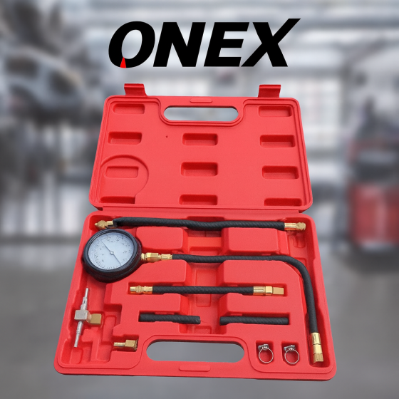 Компресійний манометр ONEX OX-659 тестер тиску в циліндрі з набором у кейсі з адаптерами і гнучким шлангом Львів