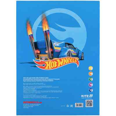 Цветная бумага Kite А4 неоновая Hot Wheels (10 листов/ 5 цветов) (HW24-252) Винница