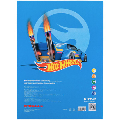 Кольоровий папір Kite А4 неоновий Hot Wheels (10 аркушів/ 5 кольорів) (HW24-252) Вінниця - фото 4