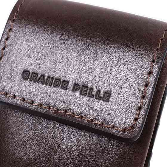 Оригинальная ключница в виде футляра из натуральной кожи GRANDE PELLE 22570 Коричневый Киев