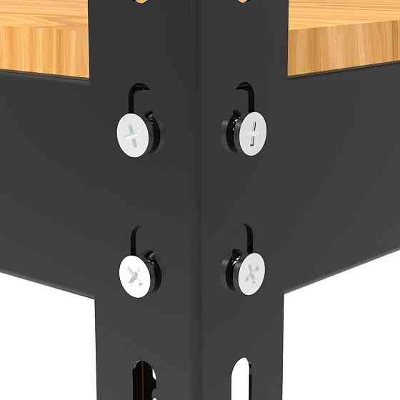 Металевий стелаж Emby Light Series (розмір 1500х450x300мм) 4 полиці ДСП до 100кг Чорний Київ