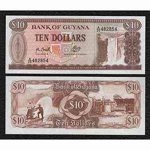 Гайана / Guyana 10 Dollars (1966-92) Pick 23f UNC Полтава