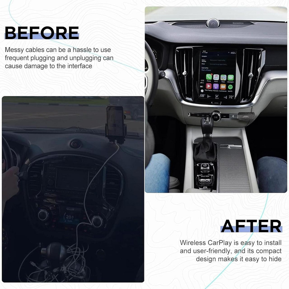 Бездротовий адаптер CarPlay для Apple iOS 12+ для авто 2017-2024р, перетворення провідного Карплей, Bluetooth Wi-Fi Київ - фото 4