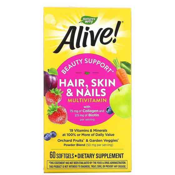 Витамины Nature's Way Alive! Hair, Skin & Nails Multi-Vitamin 60 капсул Киев
