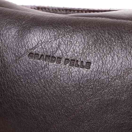 Прямокутна сумка бананка з якісної натуральної шкіри Коричневий (GRANDE PELLE) Київ