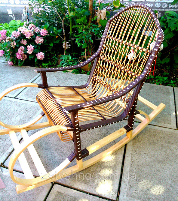 Качалка плетеная с оригинальным дизайном | кресло-качалка для отдыха садовая для дачи Киев - изображение 4