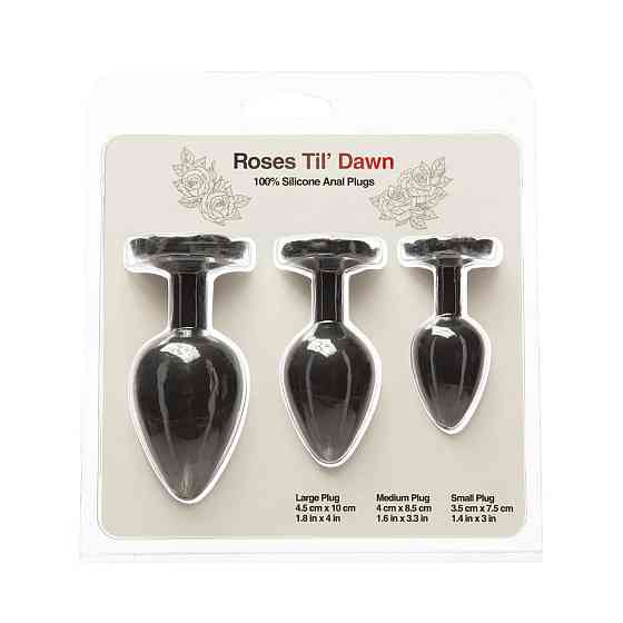 Набір силіконових анальних пробок BMS Roses Til’ Dawn Silicone Anal Plug Kit Starter Kit Black Sex Aura Київ