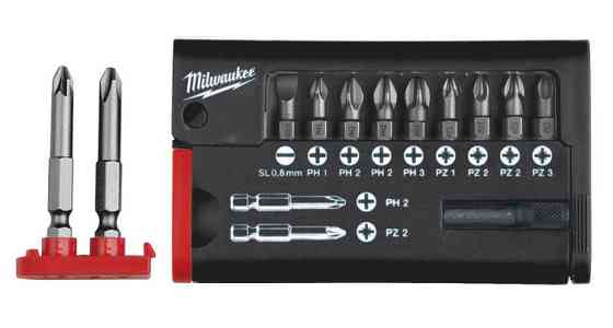 Набір біт MILWAUKEE (12шт), пластиковий кейс Одесса