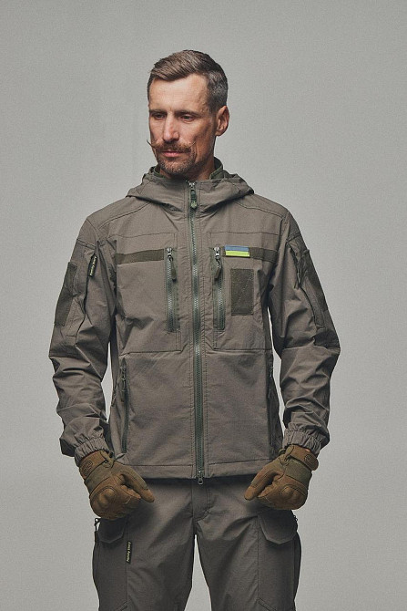 Військова демісезонна куртка хакі 4Wstretch, чоловіча тактична водонепроникна куртка весна осінь Львів - фото 4