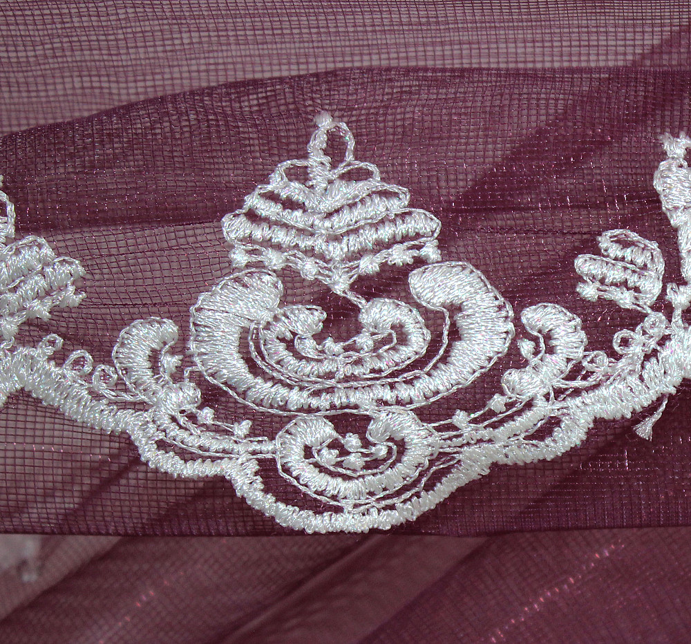 Кухонные шторки VR-Textil № 100к с подвязками белый с марсала 490х170 см (50-829) Киев - изображение 5