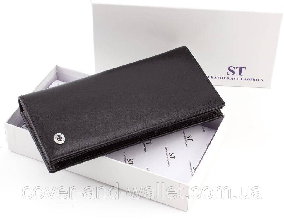 Мужской кошелек купюрник на магнитах из гладкой кожи черного цвета ST B 152 Киев - изображение 5