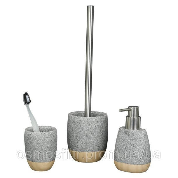 Дозатор для рідкого мила Axentia Rome полігума вигляд каменю та дерева 8x15x6,5 см 140 мл (135846) Київ - фото 4