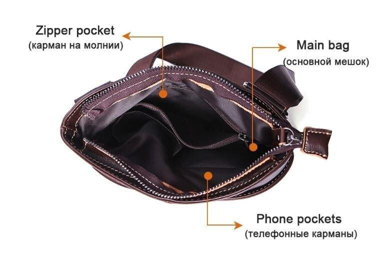 Мессенджер чоловічий Vintage 14730 Коричневий Київ - фото 9
