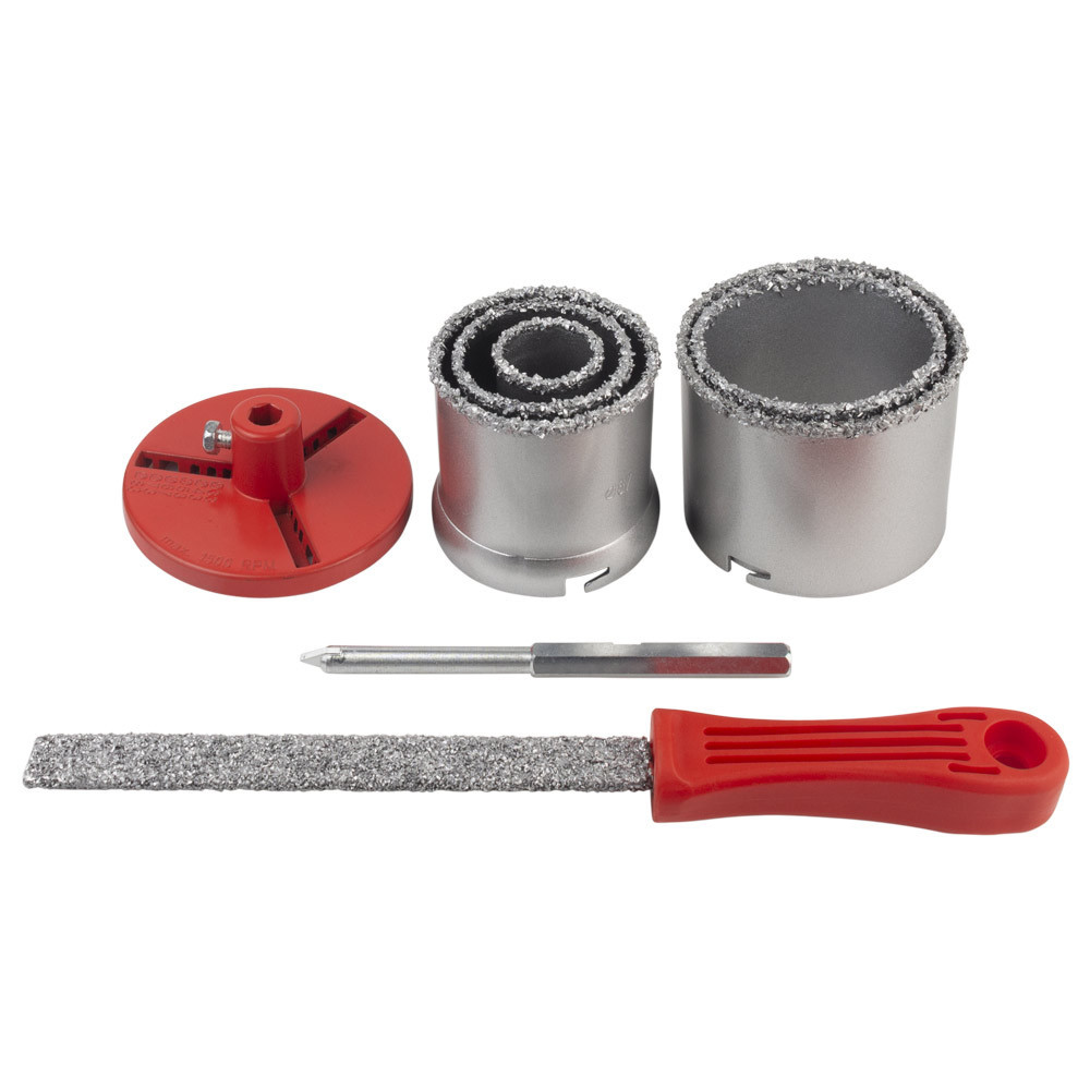 Коронки кольцевые с вольфрамовым напылением Ø33, 53, 67, 73, 83 мм + основание со сверлом (кейс) SIGMA (1512081) Киев - изображение 3