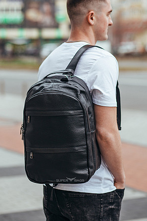 Мужской рюкзак для ноутбука и документов из натуральной кожи Tiding Bag B2-37342A Каменское - изображение 6