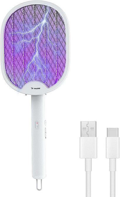 Электрическая мухобойка с УФ-подсветкой, ловушка для насекомых комаров портативный аккумуляторный уничтожитель Киев - изображение 1