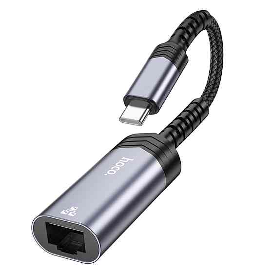 Кабель-перехідник HOCO UA26 Type-C ethernet adapter(100 Mbps) Metal Gray (6942007611985 ) Київ