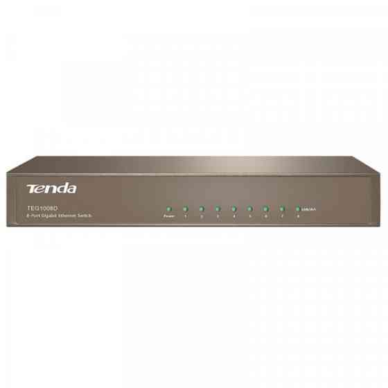 Комутатор TENDA TEG1008D 8port 10/100/1000 BaseTX, desktop, метал (TEG1008D) Київ