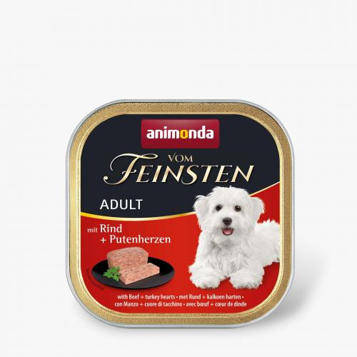 Корм вологий Vom Feinsten Adult with Beef Turkey hearts для собак з яловичиною і індичими серцями 150 г Київ - фото 1