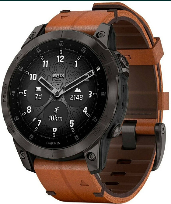 Смарт -Часы; Garmin Epi X GEN 2 Sapphire Black Titanium With Chestnut Leather Киев - изображение 8