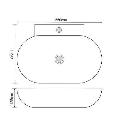 Раковина підвісна MIXXUS PREMIUM DIVERSE-0201 560х390х125mm з отвором під змішувач   ( MP6510 ) 25434 Харьков