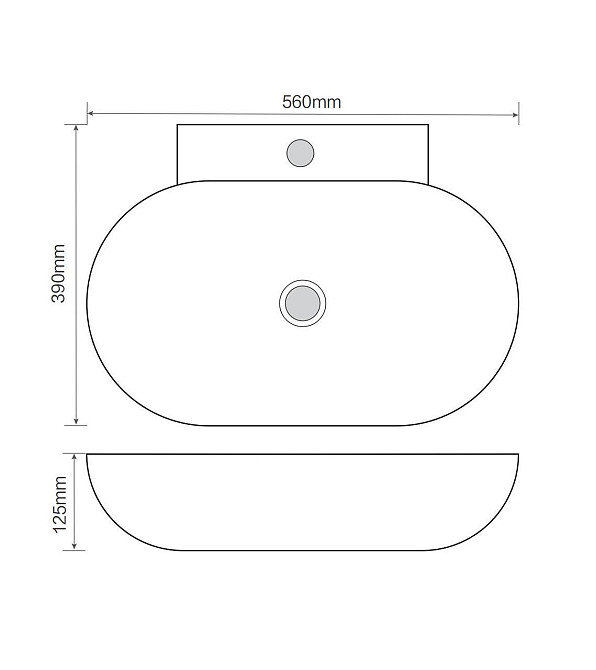 Раковина підвісна MIXXUS PREMIUM DIVERSE-0201 560х390х125mm з отвором під змішувач   ( MP6510 ) 25434 Харьков - изображение 5