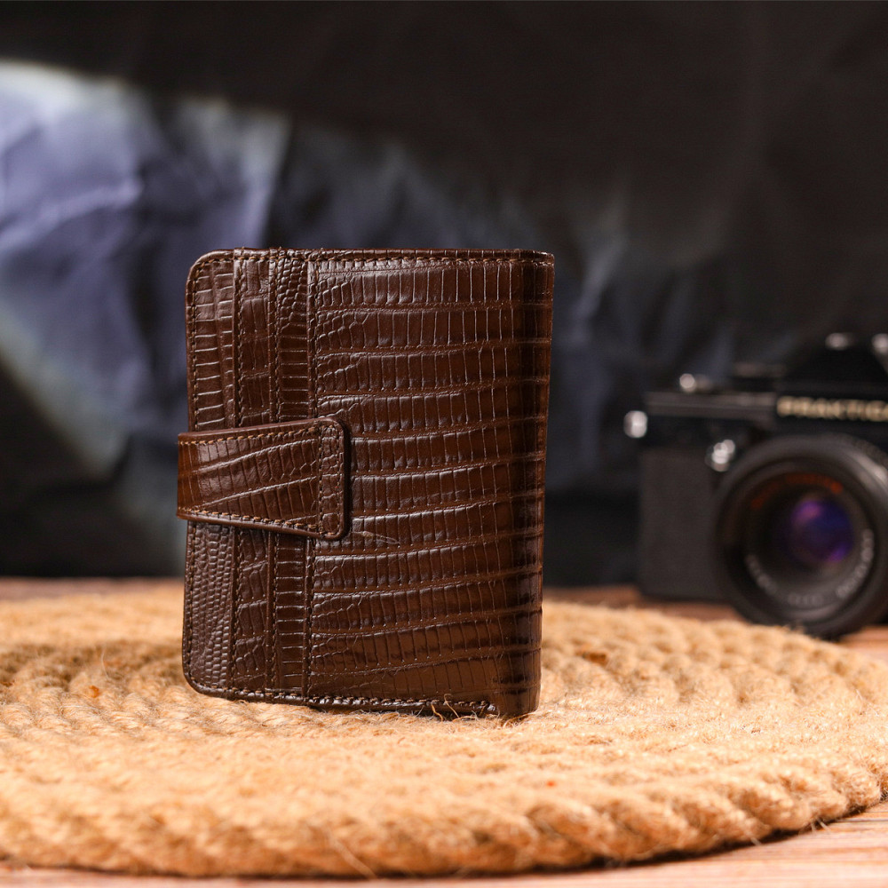 Фактурный кошелек для мужчин из натуральной кожи Коричневый (CANPELLINI) Киев - изображение 3