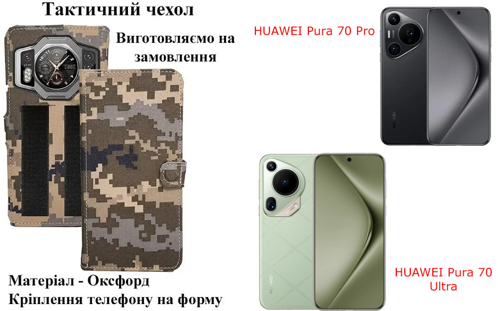 Тактичний чохол для Honor 500, Honor 500 Pro, кріпиться до спорядження на липучці Київ - фото 1
