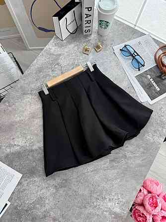 Жіноча трендова мініспідниця-шорти турецька костюмка Чорний, 44/46 Одеса