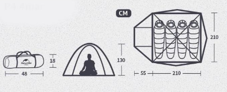 Двошарова,4-Х Місцевий Намет З Алюмінієвими Дугами, Зелена. Київ - фото 6