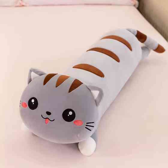 Кот батон 70см серый мягкая игрушка подушка обнимашка Киев