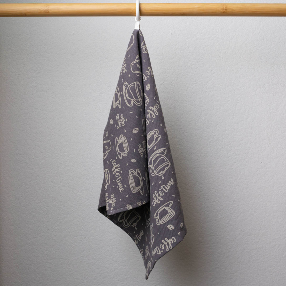 Махровий кухонний рушник Кава 40х60 см 300г/м2 GM Textile (Темно-сірий) Суми - фото 2