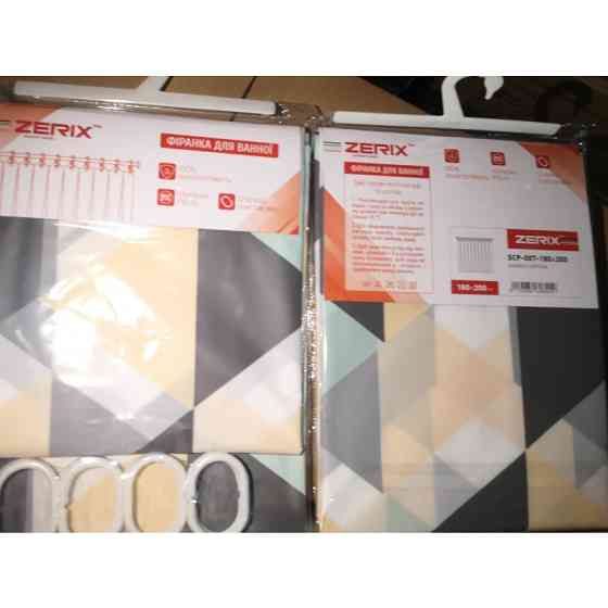 Шторка для ванной Zerix SCP-007-180x200 из PEVA (полиэтиленвинилацетата) длинная (Узор 