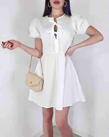 Женское романтичное мини платье-котон Белый, 46/48 Одесса