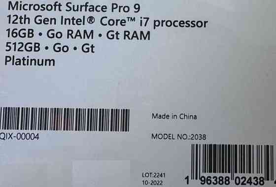 Планшет: Microsoft Surface Pro 9 Platinum (2038) 13.0" , i7-1255U 16/512Gb. Київ