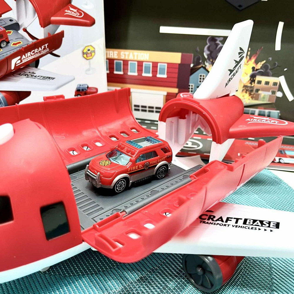 Літак паркування з машинками 4шт з музикою Червоний (8825A) Чернигов - изображение 5