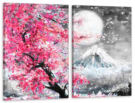 Модульная картина в гостиную / спальню Малюнок Рожеве дерево TLV-2_018 120х170  см Киев