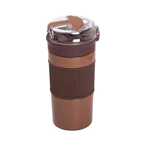 Термочашка з трубочкою 400 мл Коричневий HPGM3001BR Київ